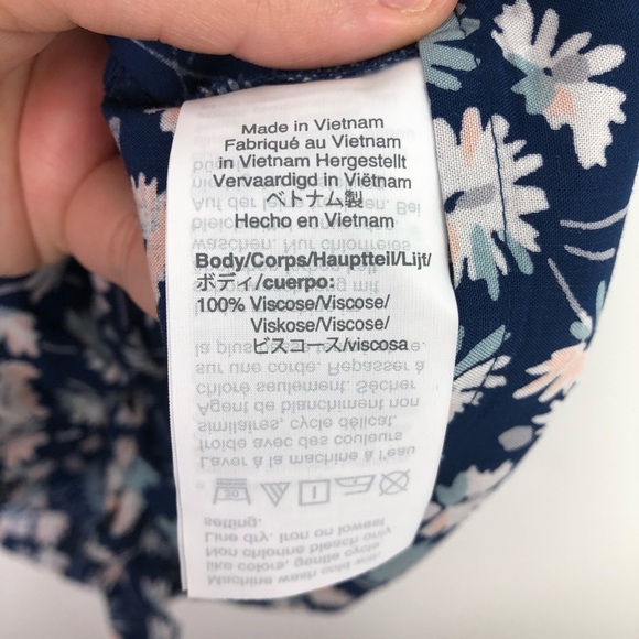 Madewell Novel Tie-Front Top in French Floral Blue - Picture 10 of 11